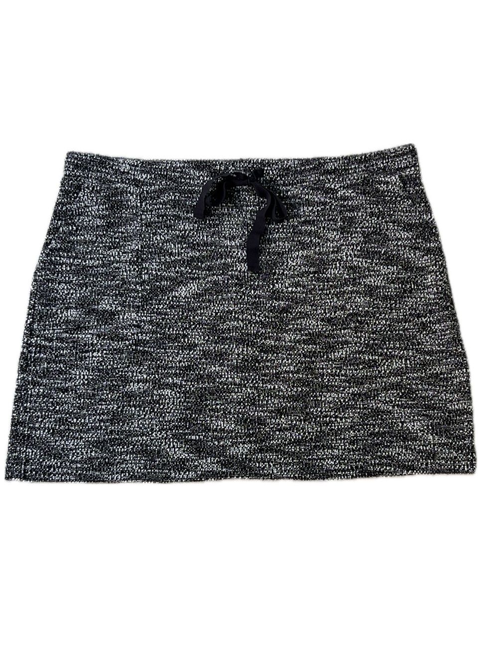 LOFT | Black & White Marled Knit Drawstring Mini Skirt Business Casual Size 24
